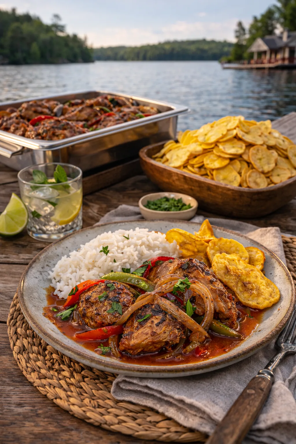 Chicken fricassee tray for group meal